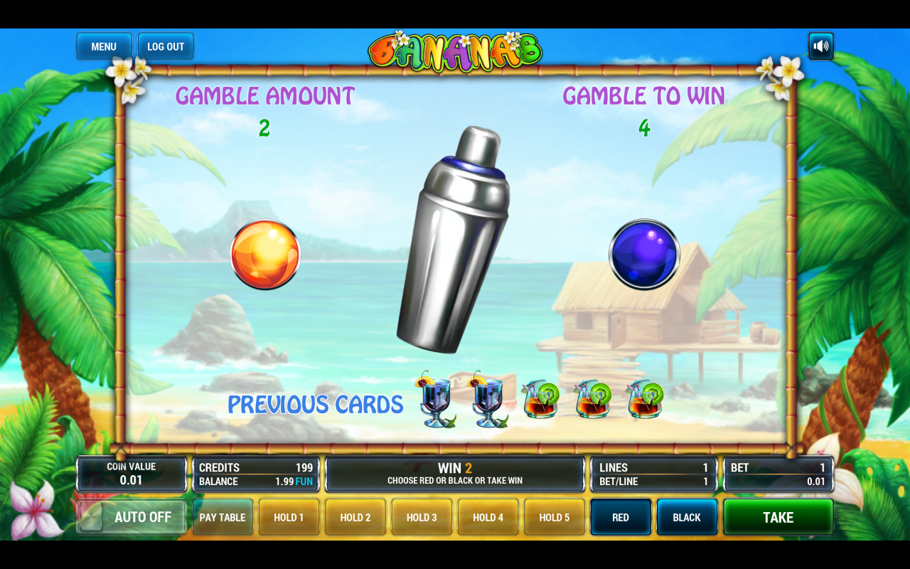 We use Gamble option for Double our credits